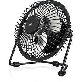 GPX Mini 4" USB Personal Fan, Compatible with Computers, Laptops, Portable Chargers, Black (AU25B)