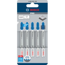 Bosch 5 x Pro Metal Thin T121GFC Jigsaw Blade (for Sheet Steel, Length 92 mm, Professional Accessories Jigsaw)