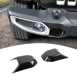 PDKLIN for Jeep JL Front Bumper Trim Cover Compatible with Jeep Wrangler JL JLU Gladiator JT 2018-2024 Carbon Fiber Exterior Accessories 2pcs