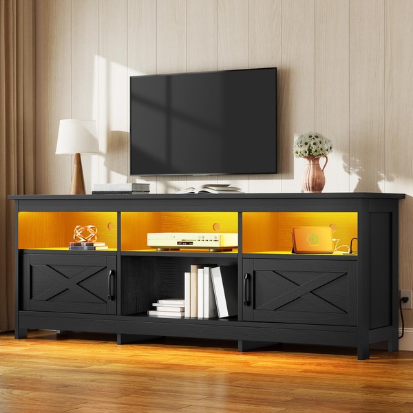YITAHOME TV Stand for 80/75/70 Inch TVs with LED Lights,