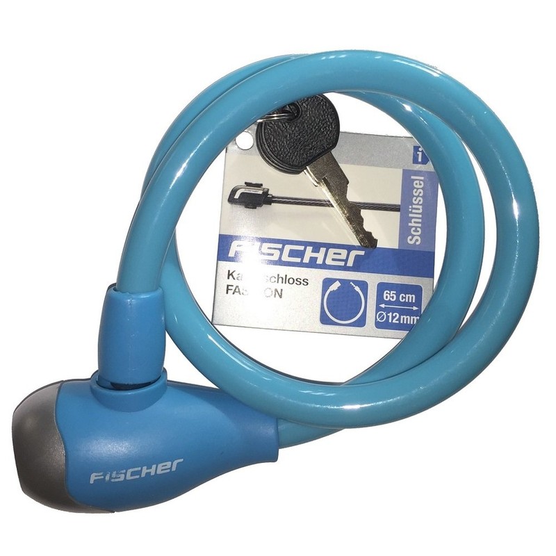 FISCHER Cable Lock, Length: 65 cm, Assorted Colours (White, Blue,
