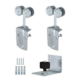HARDJULAN Heavy-Duty Galvanized Steel Exterior Sliding Barn Door Roller Kit
