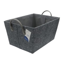 JVL Shadow Tapered Rectangular Fabric Storage Basket with Handles