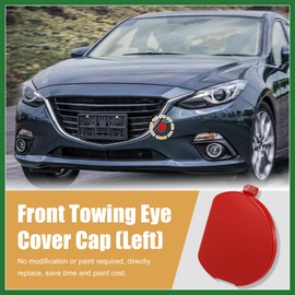 Motoforti Red Front Bumper Tow Hook Towing Eye Cover Cap Replacement BHN1-50-A11-BB for Mazda 3 2014 2015 2016 Long-Lasting