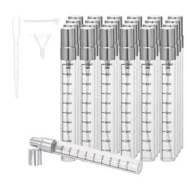 Beomeen 24Pcs 10ML Clear Glass Perfume Travel Refillable Spray Bottles, Mini Perfume Bottle Empty, Portable Cologne Atomizer Sprayer Travel Size Containers Refill Bottles Kit for Toiletries Dispenser