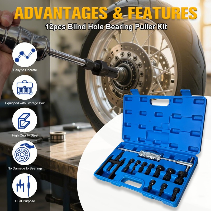 YATOINTO 12Pcs Blind Hole Bearing Puller Kit, Pilot Internal Bearing