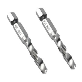 Oykrueats 2 Pieces M6 Tap, M6 Tap, Metric Standard Thread, High Hardness, Hex Bit, for Unalloyed and Low Alloy Steels, Aluminium, Iron