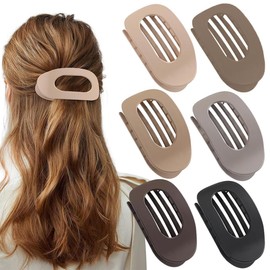 Haarklammer Groß 6Er Set, Entenschnabel Haarspange Damen, Flache Haarspangen Damen Rutschfeste French Haarklammern, Schnabel Haarspange, Autofahren, Sport Und Haarschmuck