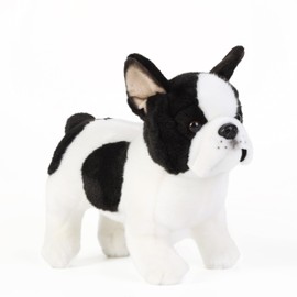 Tiny Heart French Bulldog Soft Toy Plush Toy 26 cm/10 Inch Realistic Bulldog Plush Beautiful Animal Cute and Soft Gifts Dog for Children Boys and Girls Toy White