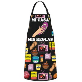 JNIAP Latina Mom Apron Latina Mom Gift Madre Gifts Hispanic Mom Apron Mi Casa Mis Reglas Apron (MI CASA ap)