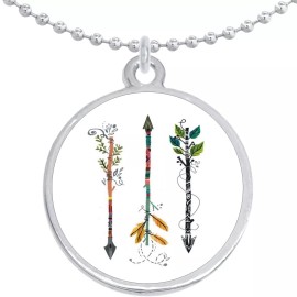 NewCharms Fancy Arrows Round Pendant Necklace Beautiful Fashion Jewelry