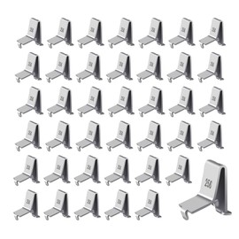 Shelf Clips, 40PCS Adjustable Shelving Brackets for 255 Standard Pilaster, Heavy Duty Metal Kitchen Cabinet Bookcase Supports Clip