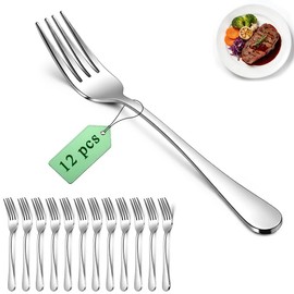 Berglander Table Forks Set of 12 18.5 cm, Stainless Steel Dinner Forks, Salad Forks, Dessert Forks, Cutlery Forks for Home, Kitchen, Restaurant, Hotel, Cost-Effective Bulk Package at a Great Price