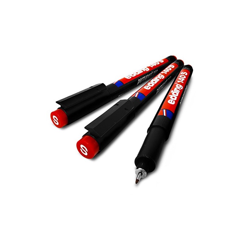 edding 140S Permanent Pen - Superfine 0.3mm - Waterproof Red,