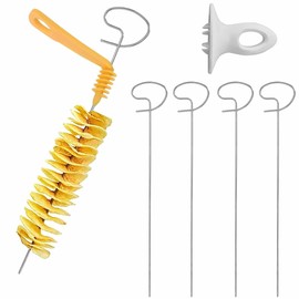 Xiciki Potato Spiral Slicer, Stainless Steel Spiral Potato Cutter with Handle, Spiral Cutter, Potato Spiral, Vegetable Spiral Cutter for BBQ, Party and Camping