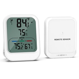 ORIA Digital Thermometer Hygrometer, Indoor Outdoor Thermometer with Wireless Sensor, Temperature Humidity Monitor Gauge with MAX/MIN, °C/°F, 328ft/100m Range, for Home, Baby Room, Cellar, Greenhouse