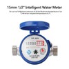 Weytoll Intelligent Water Meter 15mm 1/2" for Home Use, Mechanical