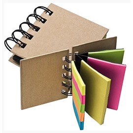 eBuyGB Mini Sticky Notes Ring Binder – 5 Different Colour Labels