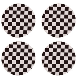 4 PCS Black Acrylic Cup Coasters, 9.5cm Round Acrylic Coasters, Heat Resistant Table Protector