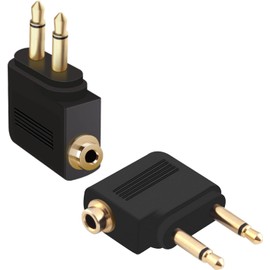 [4 Pack] T Tersely Airplane Headphone Audio Adapter, for Audio Jack to Plug Air Plane Flight Connector Dual Socket Earphone Dual 3.5mm Male to 3.5mm Female, Headset Adaptor Fits Bose Beats