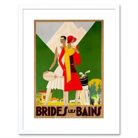 Wee Blue Coo TRAVEL VINTAGE AD FRENCH ALPINE RESORT BRIDES LES BAINS FRAMED PRINT F97X6780