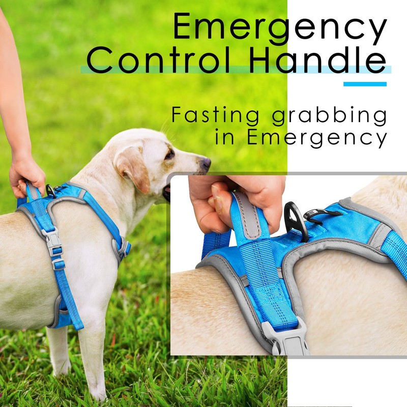 ThinkPet Anti-Pull Dog Harness, with Handle, Easy to Control, Adjustable,