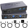 8K@60Hz HDMI KVM Switch 2 Monitors 2 Computers, with 4