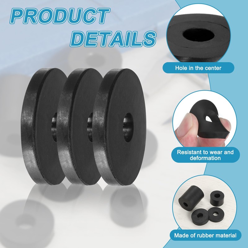 sourcing map 12 Pcs Rubber Spacers 40mm OD x 12mm
