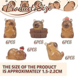 GlamRays Pack of 30 Capybara Luminous Mini Capybara Resin Figurines Luminous Capybara Mini Toy Gifts Desk Tabletop Outdoor Craft Decoration