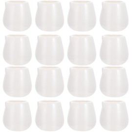 Luxshiny 16PCS Ceramic Creamer Jug, Mini Milk Pitchers Gravy Boat Sauce Cup Serving Pitcher for Milk Coffee Creamer Syrup (without Handle)