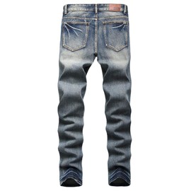 AITITIA Men's Ripped Regular Fit Jeans (28, 333 Blue)