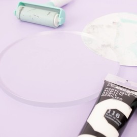 Craftelier - Gel Printing round 20 x 20 cm – Gel Plate for Printing for Artists | Reusable Gel Sheet for Monotype and Crafts | Suitable for Water Paints, Acrylics, Inks …