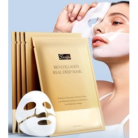 Srripo Mascarilla Facial De Colágeno Radiant Glow - Mascarillas Faciales Nocturnas De Acción Profunda Con Ácido Hialurónico, Fermento De Galactomyces