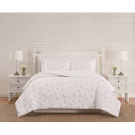 The Farmhouse by Rachel Ashwell - 2 Piece Twin/Twin XL Comforter Set - Signature Rosebury Bedding Collection, White/Pink