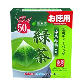 Kokutaro Value Uji Matcha Green Tea Triangular Tea Bags 3.5 oz (100 g) (50 Bags) x 3 Packs