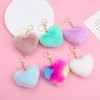CHROME CRANE WB078 Women's Heart Brushed Fluffy Cute Key Ring