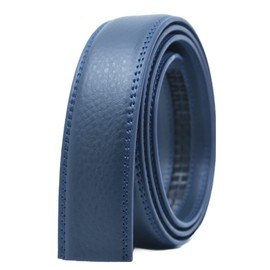 COTIDI Mens Leather Ratchet Belt Without Holes 35mm Wide No Buckle, Marine C20