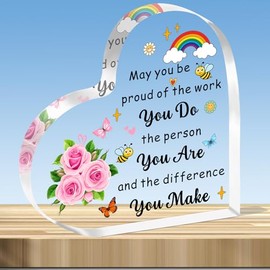 JMIMO Thank You Gifts for Women Appreciation Gift for Colleagues Coworker Teacher Acrylic May You Be Proud of the Work You Do Sign for Retirement Goodbye Farewell Gift Keepsake