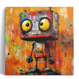 Ypxzzj Vibrant Abstract Robot Wall Art Canvas Print, 20 x 20 inches(robot, 20''x20'', Wrapped Canvas)