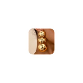 Large Gold Ball Earrings for Women Chunky Oversized Bold Golden Dangle Statement Earring Vintage Big Balls Beads Round Costume Jewelry Accessories (Gold)