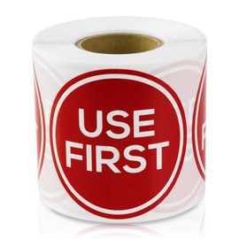 Use First Stickers (2 inch, Red, Round - 300 Labels) Circle Dot Use First Stickers for Retail, Quality Control, and Storage