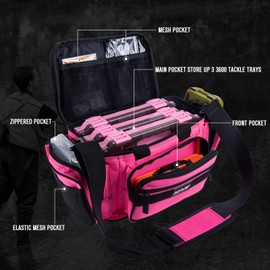 Goture Fishing Tackle Bag with 3 3600 Tackle Boxes, Gear Storage