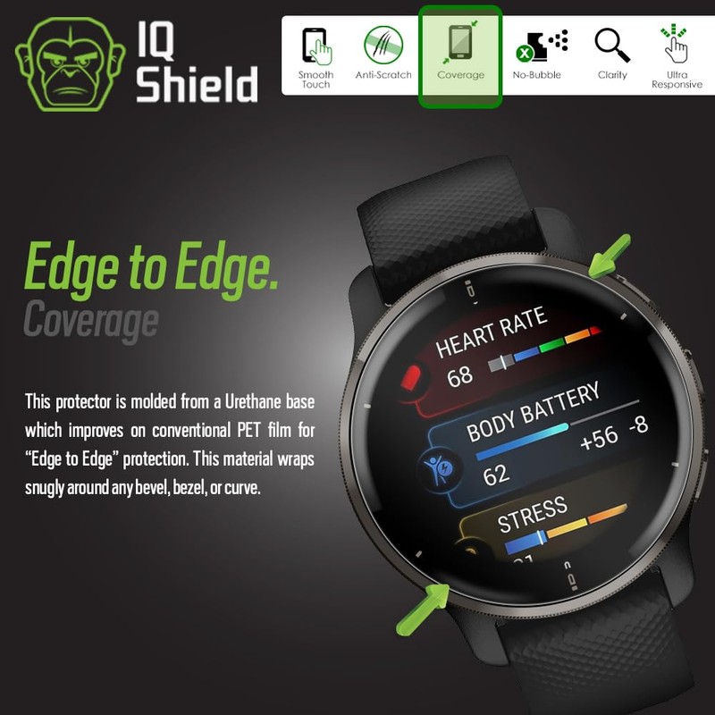 IQShield Screen Protector Compatible with Garmin Venu 2 Plus (6-Pack)