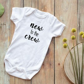 Onesie Organic Baby One Piece Short Sleeve Cute Funny Trendy Minimal Bodysuit 0-12 Months - New To The Crew