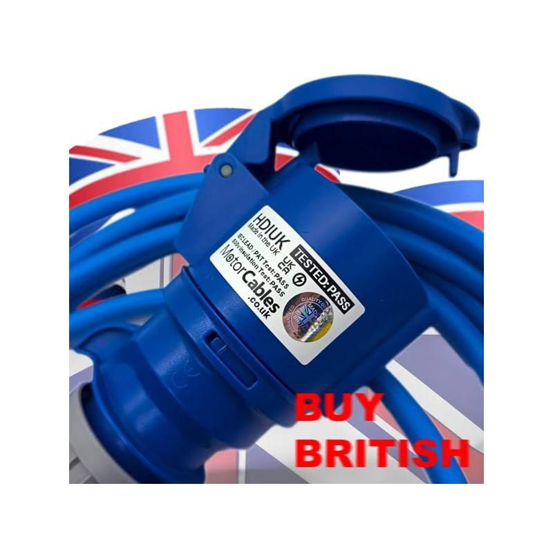 UK Made Mains Power 13Amp UK Plug to 16Amp IP44