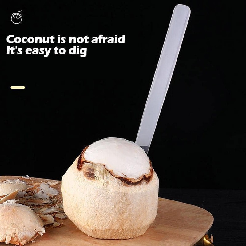 2Pcs White Coconut Opener,Coconut Meat Scraper,Soft and Flexible Coconut Egg