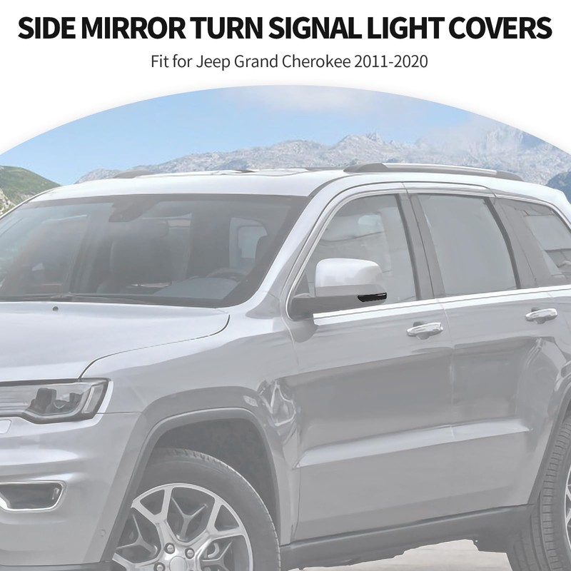 JeCar Side Mirror Turn Signal Light Trim Covers Smoked Blinker