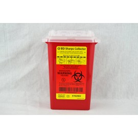BD Biosciences 305635 Phlebotomy Sharps Collector with Needle Ports, 1 qt. Capacity, Red