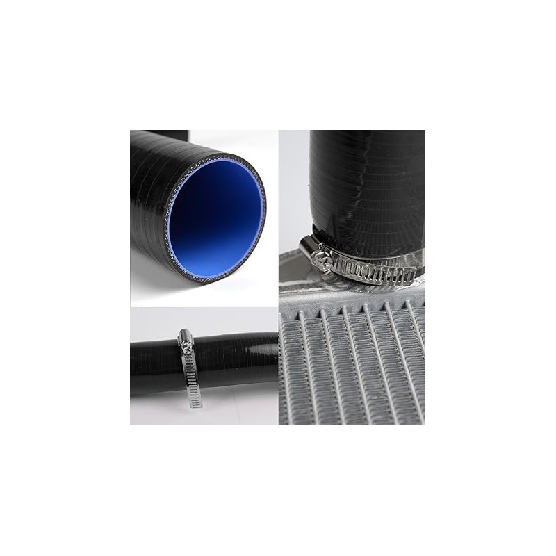 PIT66 Silicone Radiator Coolant Hose Kit Clamps, Compatible with 1982-1992