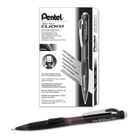 Pentel Twist-Erase CLICK Mechanical Pencil (0.9mm) Assorted Black Barrels, Color May Vary, Box of 12 (PD279TA)